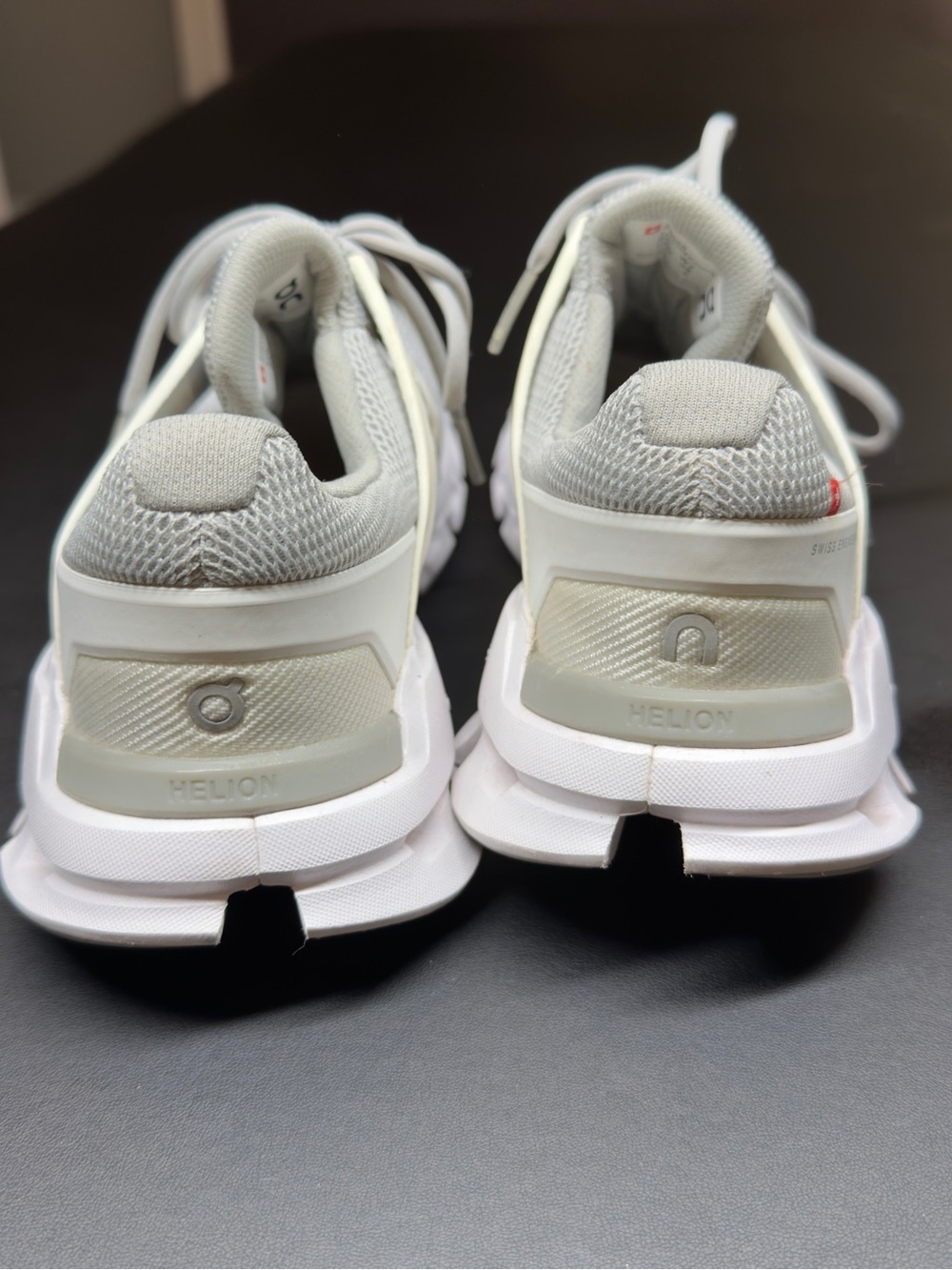 On Running Light Gray and White Mesh Trainers - Picture 4 of 6